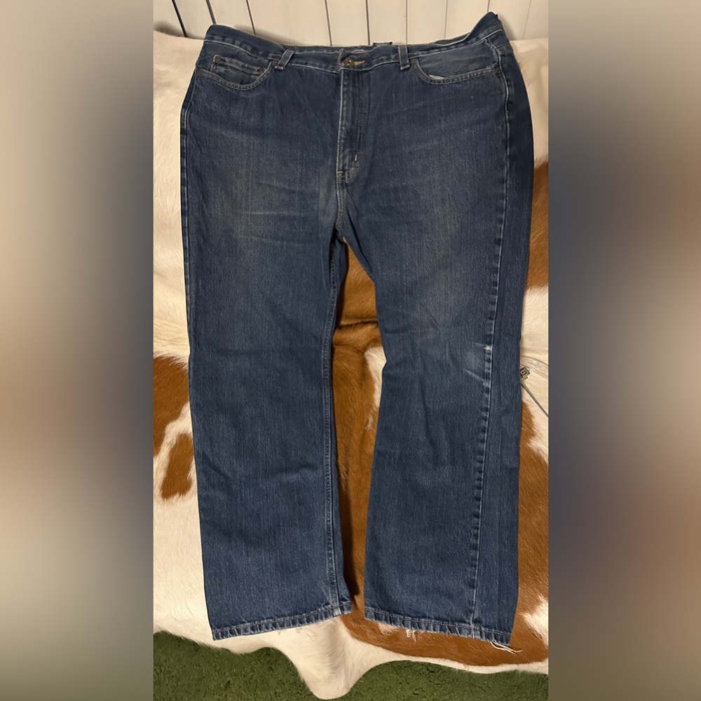 Blue Straight-Leg Jeans with Classic Indigo Dye, 38x30